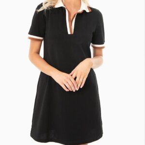 Tuckernuck OLD Black Hutton Polo Dress Medium